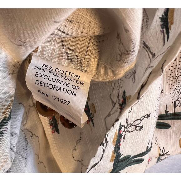 Johnnie O Mens 2XL Ezekiel Button Down Shirt White Cactus Hangin Out Resort - Picture 7 of 7